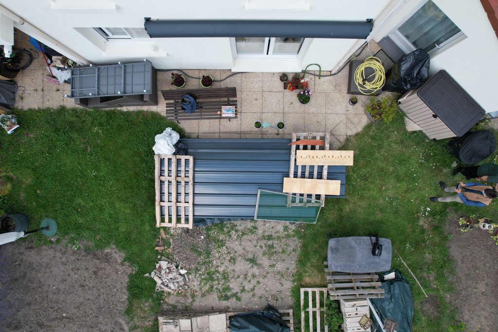 vue du haut d'une transformation d'une terrasse