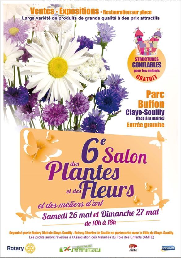 Affiche de 6 ième salon plantes et fleurs de Claye-Souilly